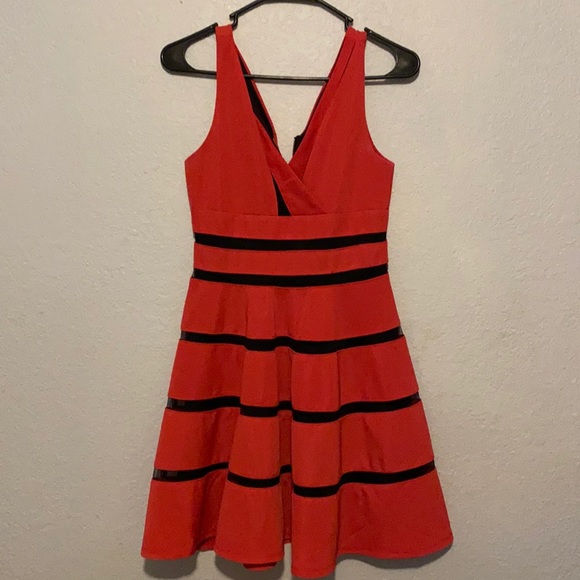 Pink Striped Short Dress - Picture 1 of 2